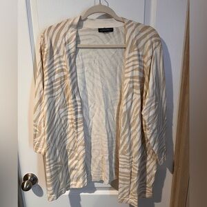 Designers Originals cardigan zebra print tan and white size tag was removed